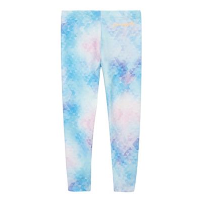 Girls' light blue geometric print leggings